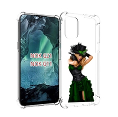 Чехол Mypads Девушка-В-Модном-Длинном-Платье Женский Для Nokia G11/G21