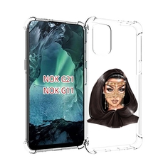 Чехол Mypads Девушка-В-Золотой-Маске Для Nokia G11/G21