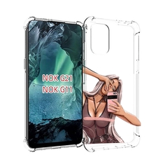 Чехол Mypads Девушка-В-Прозрачной-Одежде Для Nokia G11/G21