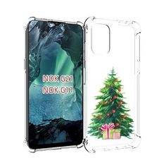 Чехол Mypads Елка Новогодняя С Подарками Акварель Для Nokia G11/G21