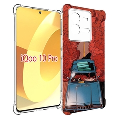 Чехол MyPads машина мчится с дымком для Vivo iQOO 10 Pro
