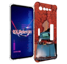 Чехол MyPads машина мчится с дымком для Asus ROG Phone 6 Pro