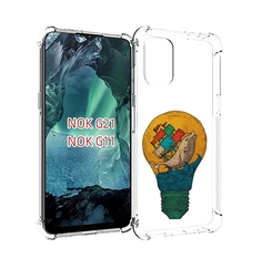Чехол MyPads кит в лампочке с парусами для Nokia G11 / G21