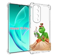 Чехол MyPads Гринч-в-платье для Honor 70 Pro / 70 Pro Plus