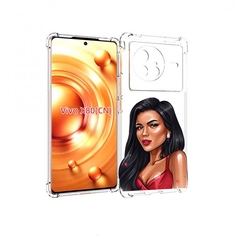 Чехол Mypads Брюнетка-В-Красном-Платье Для Vivo X80