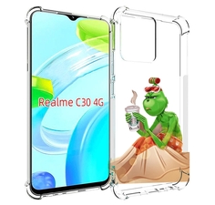 Чехол MyPads Гринч-в-платье для Realme C30 4G / Narzo 50i Prime