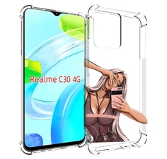 Чехол MyPads девушка-в-прозрачной-одежде для Realme C30 4G / Narzo 50i Prime