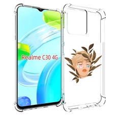Чехол MyPads лицо-с-патчами для Realme C30 4G / Narzo 50i Prime