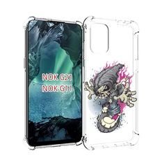 Чехол MyPads нарисованный скелет на скейт борде для Nokia G11 / G21