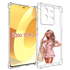 Чехол MyPads Девушка-в-мини-платье женский для Vivo iQOO 10 Pro