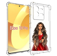 Чехол MyPads девушка-в-вечернем-платье женский для Vivo iQOO 10 Pro