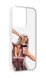 Чехол MyPads девушка-в-прозрачной-одежде для OPPO Reno 8