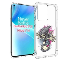 Чехол MyPads нарисованный скелет на скейт борде для OnePlus Nord 2T