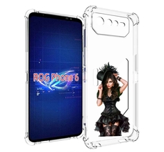 Чехол MyPads стройная-девушка-в-черном-платье для Asus ROG Phone 6