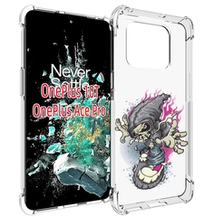 Чехол MyPads нарисованный скелет на скейт борде для OnePlus 10T