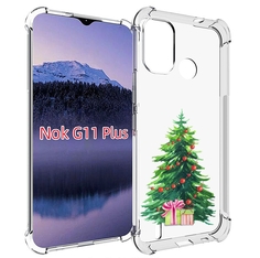 Чехол MyPads Елка новогодняя с подарками акварель для Nokia G11 Plus
