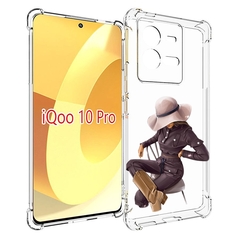Чехол MyPads загадочная-девушка-в-костюме женский для Vivo iQOO 10 Pro