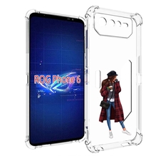 Чехол MyPads девушка-в-клетчатом-пальто для Asus ROG Phone 6