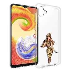 Чехол MyPads леопардовое платье женский для Samsung Galaxy A04