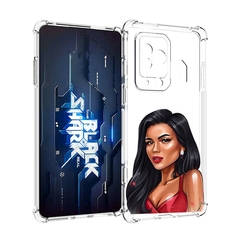 Чехол MyPads Брюнетка-в-красном-платье для Xiaomi Black Shark 5 Pro