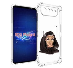 Чехол MyPads девушка-в-золотой-маске для Asus ROG Phone 6