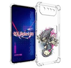 Чехол MyPads нарисованный скелет на скейт борде для Asus ROG Phone 6 Pro