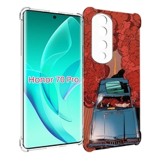 Чехол MyPads машина мчится с дымком для Honor 70 Pro / 70 Pro Plus