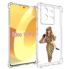 Чехол MyPads леопардовое платье женский для Vivo iQOO 10 Pro