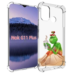 Чехол MyPads Гринч-в-платье для Nokia G11 Plus