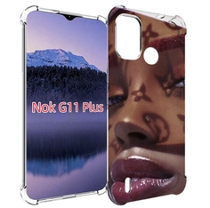 Чехол MyPads лицо девушки тень женский для Nokia G11 Plus
