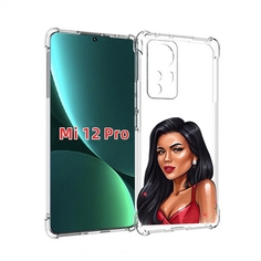 Чехол MyPads Брюнетка-в-красном-платье для Xiaomi 12S Pro