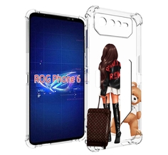 Чехол MyPads девушка-с-модным-чемоданом женский для Asus ROG Phone 6