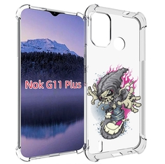 Чехол MyPads нарисованный скелет на скейт борде для Nokia G11 Plus