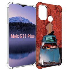 Чехол MyPads машина мчится с дымком для Nokia G11 Plus