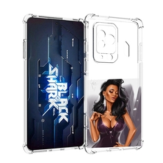 Чехол MyPads нарисованная-девушка-в-фиолетовом-платье женский для Xiaomi Black Shark 5 Pro