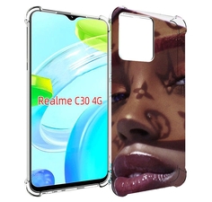 Чехол MyPads лицо девушки тень женский для Realme C30 4G / Narzo 50i Prime