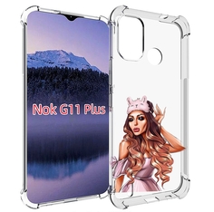 Чехол MyPads девушка-с-маской-для-сна женский для Nokia G11 Plus