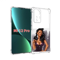 Чехол MyPads нарисованная-девушка-в-фиолетовом-платье женский для Xiaomi 12S Pro