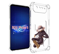 Чехол MyPads загадочная-девушка-в-костюме женский для Asus ROG Phone 6