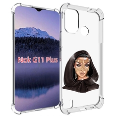 Чехол MyPads девушка-в-золотой-маске для Nokia G11 Plus