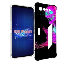 Чехол MyPads скелет-робот-фиолетовый для Asus ROG Phone 6