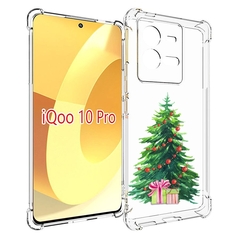 Чехол MyPads Елка новогодняя с подарками акварель для Vivo iQOO 10 Pro
