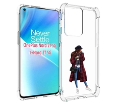 Чехол MyPads девушка-в-клетчатом-пальто для OnePlus Nord 2T