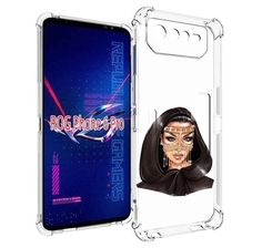 Чехол MyPads девушка-в-золотой-маске для Asus ROG Phone 6 Pro