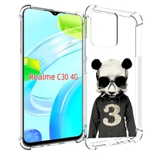 Чехол MyPads Панда-в-костюме для Realme C30 4G / Narzo 50i Prime