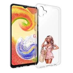 Чехол MyPads Девушка-в-мини-платье женский для Samsung Galaxy A04