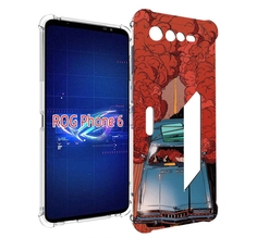 Чехол MyPads машина мчится с дымком для Asus ROG Phone 6