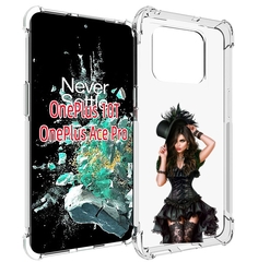 Чехол MyPads стройная-девушка-в-черном-платье для OnePlus 10T