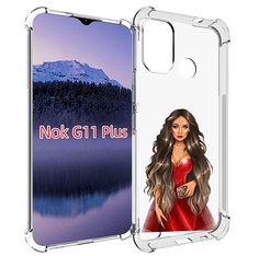 Чехол MyPads девушка-в-вечернем-платье женский для Nokia G11 Plus