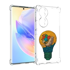 Чехол MyPads кит в лампочке с парусами для Honor 70